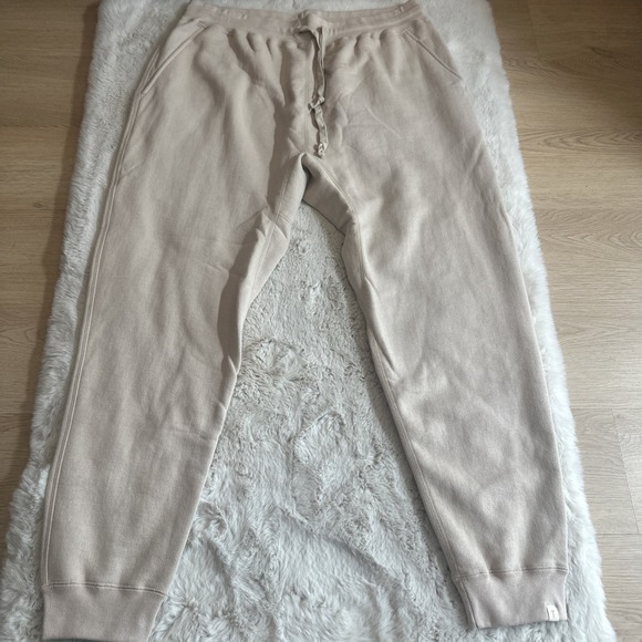 TKEES Jogger Pants Men Size 6  Beige Drop Crotch Sweatpants - Picture 1 of 13